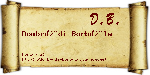 Dombrádi Borbála névjegykártya